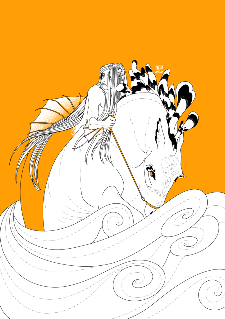 Sirène masculine, illustration par Lutin Karau
