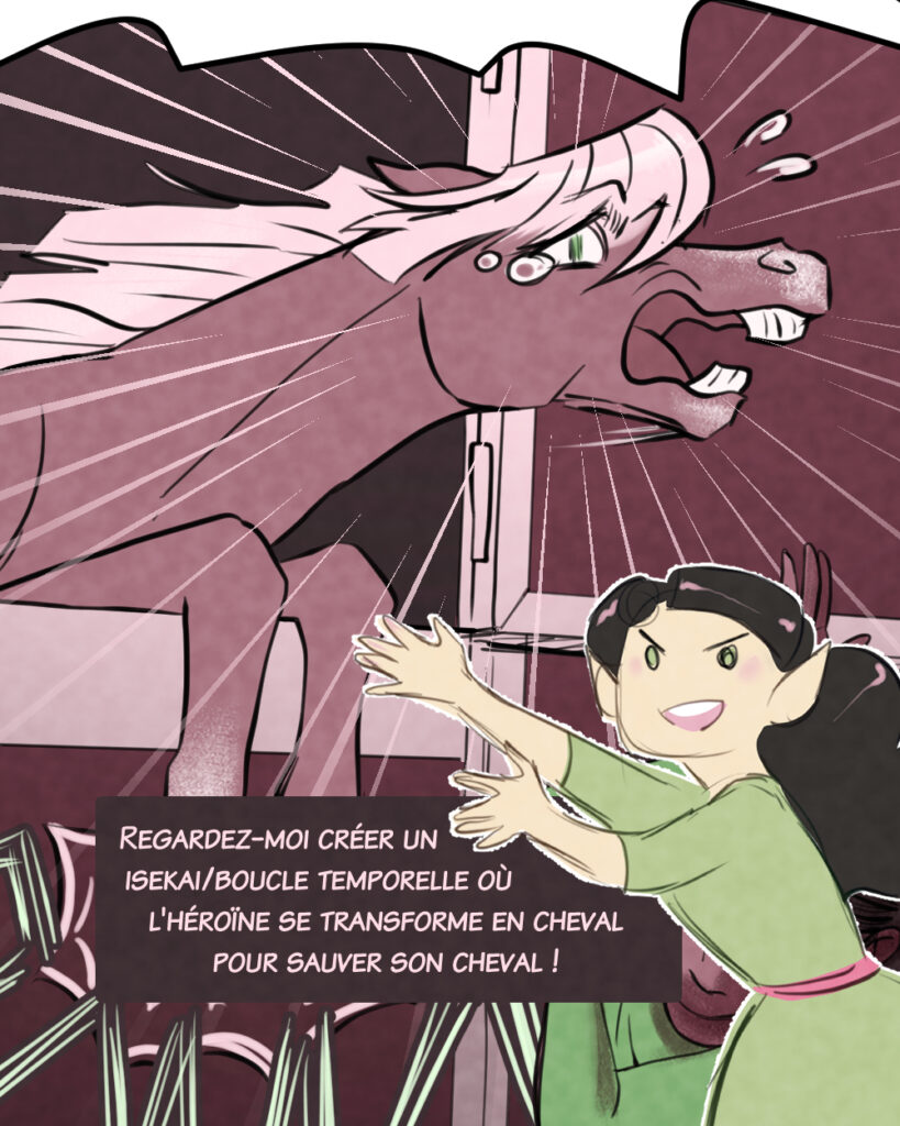 Regardez moi créer une BD de boucle temporelle avec réincarnation dans un cheval et équitation