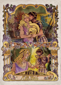 Achille & Patrocle Mythologie - Grèce de l’age du bronze Frères d'armes pendant la guerre de Troy. Achille refuse de se combattre avec son peuple car Agamemnon lui a pris son butin de guerre (une femme) alors Patrocle prend l’armure d’Achille et son armée pour encourager les grecs mais est tué. Achille est attristé par cette perte et se venge de l’assassin en traînant son corps derrière un chariot autour de Troy. L’amitié virile antique peut être très ambiguë.